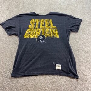 Retro Sport Steel Curtain Shirt Mens XL Gray Pittsburgh Steelers NFL Football